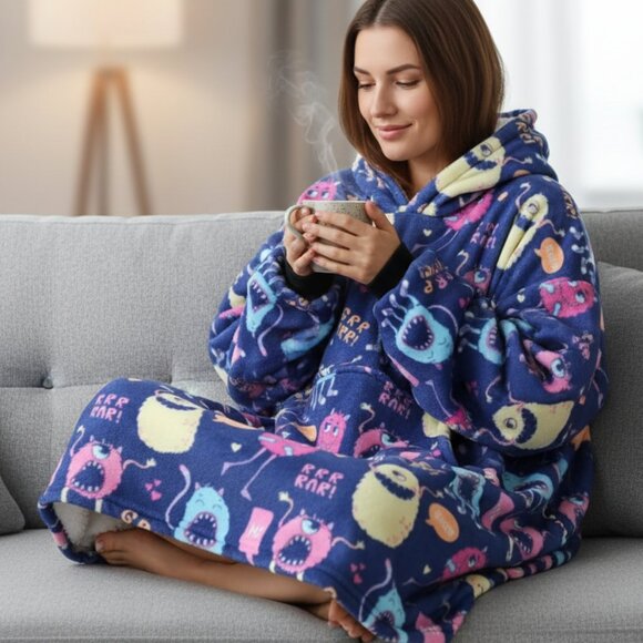 Oversized blanket hoodie👾👾👾, size S - Picture 1 of 6